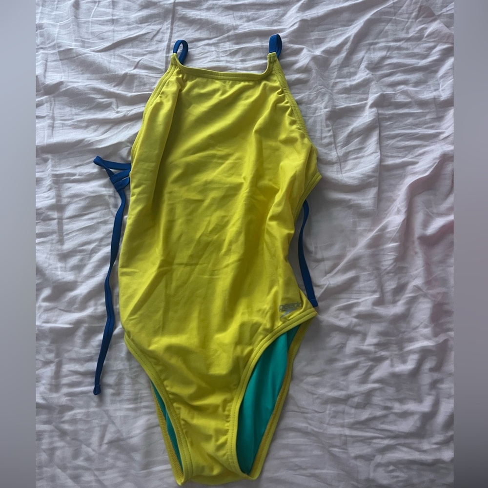 Yellow and Blue Speedo Swimsuit